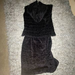 2 Pc Black Chic Skirt Set